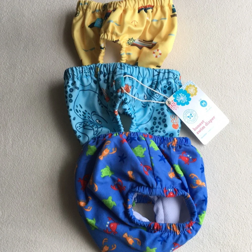 The Honest Company Kids Swim Diaper Covers - Blue, Light Blue, Yellow